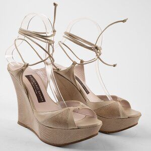 Rickard Shah wedge sandals in a chic neutral beige size 37